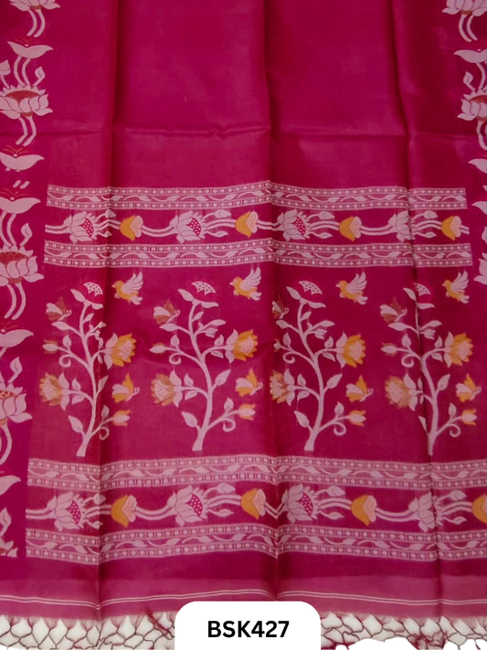 Pure Tussar Jamdani Gicha Handloom Weave