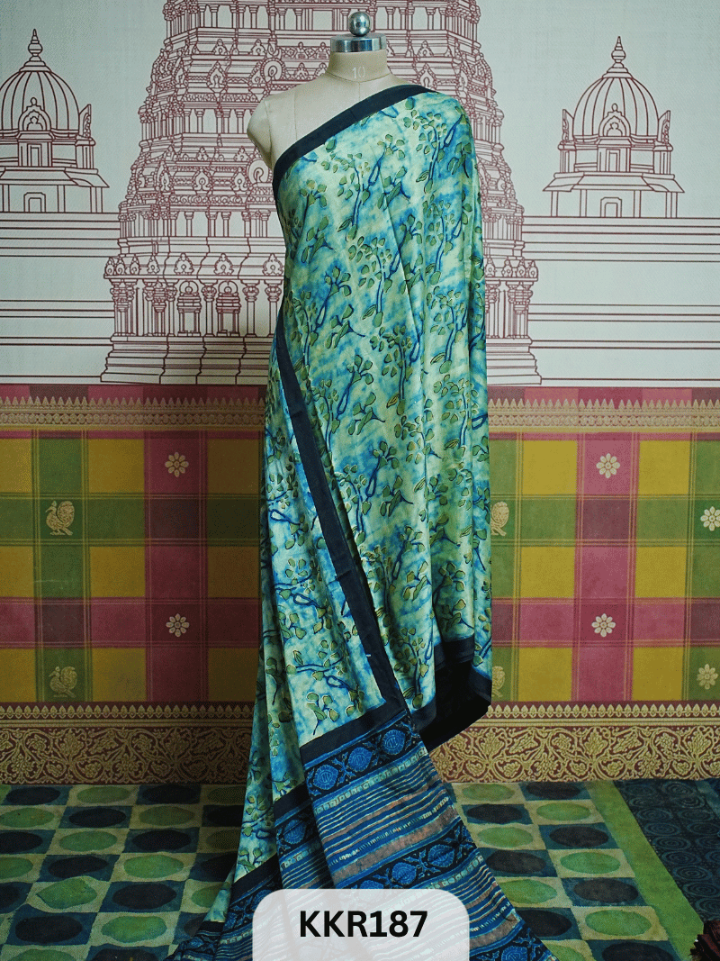 NASPHAL AJRAKH VANASPATHI MODAL HANDBLOCK PRINT SAREE