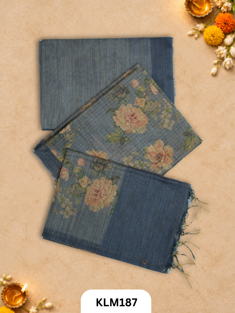 Semi Tussar Salwar Unstitched 3Pc Set