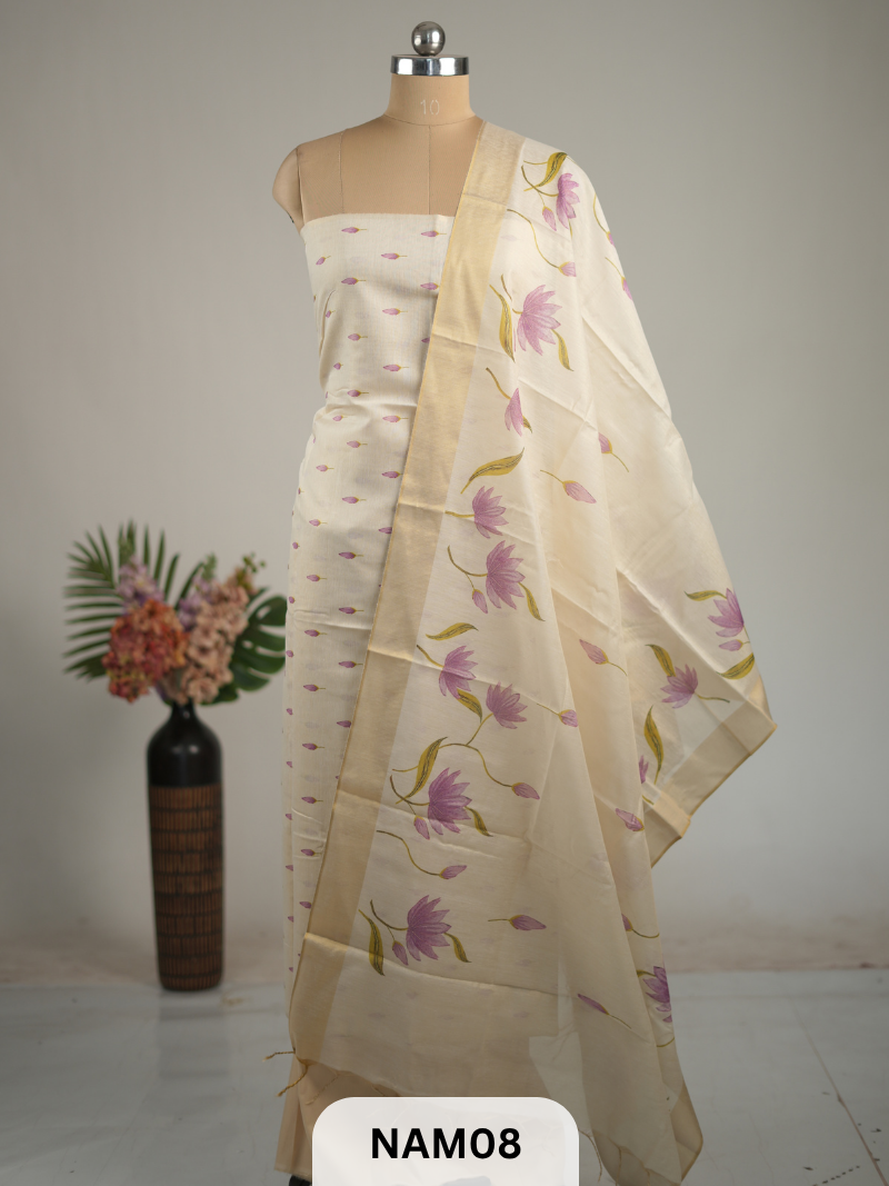 TISSUE CHANDERI PICHWAI INSPIRED SALWAR 3PCS