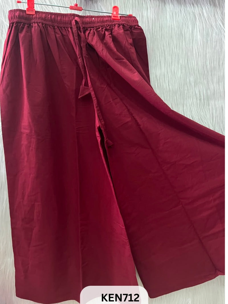 COTTON PLAIN PALAZZO PANT FREESIZE (22-40INCH)