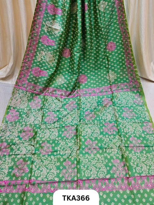 Murshidabad Silk Hand Painted Saree