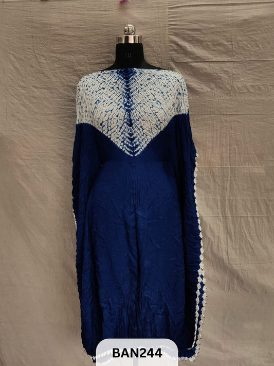 SEMI GAJI SHIBORI VIMKO PLAIN 2D EDGING UNSTITCHED KAFTAN