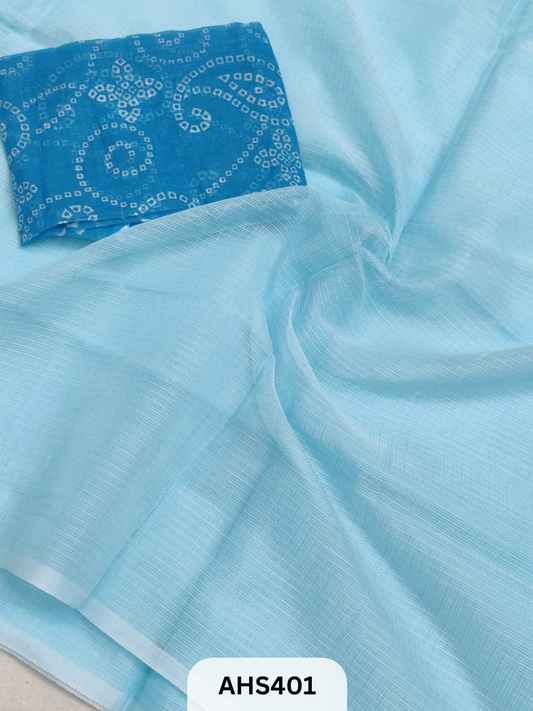 KOTA SOFT COTTON SAREE  DIGITAL PRINT BLOUSE