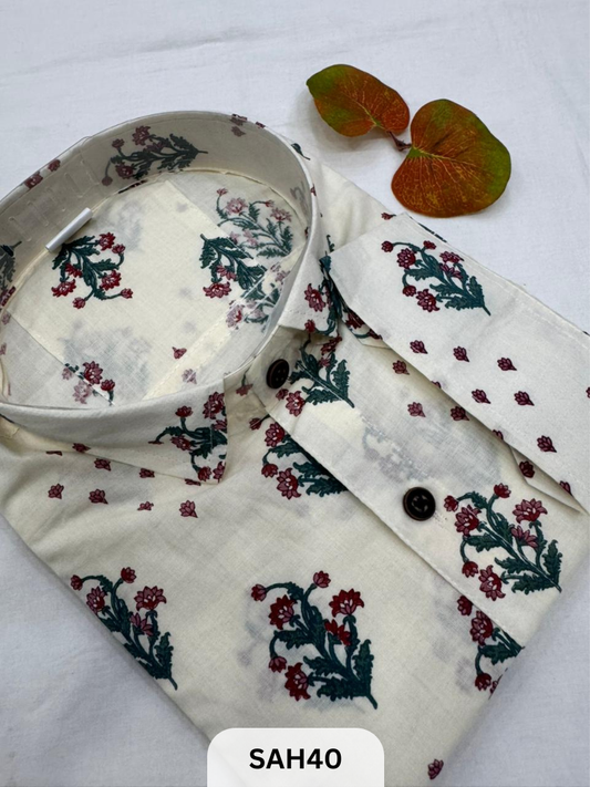 PRINTED MENS FULL SLEEVES SHIRTS WITH SINGLE POCKET
