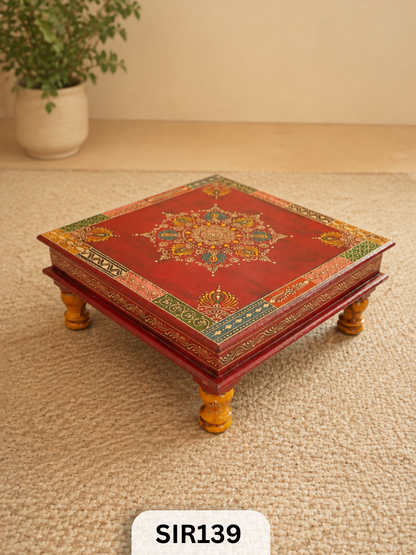 Jodhpur Wooden Pooja Stool | W:16 In H:6 In L:16 In