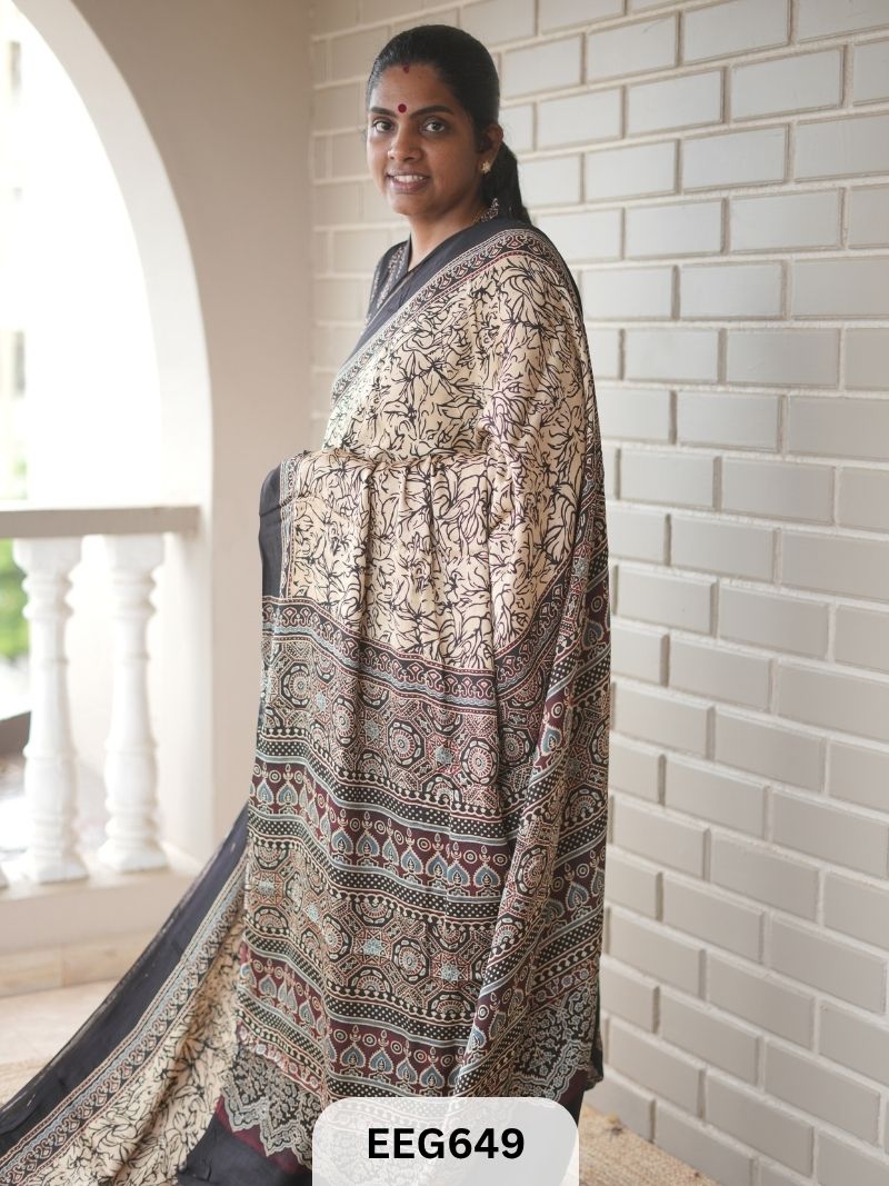 AJRAKH MODAL SAREE - JACKPOT