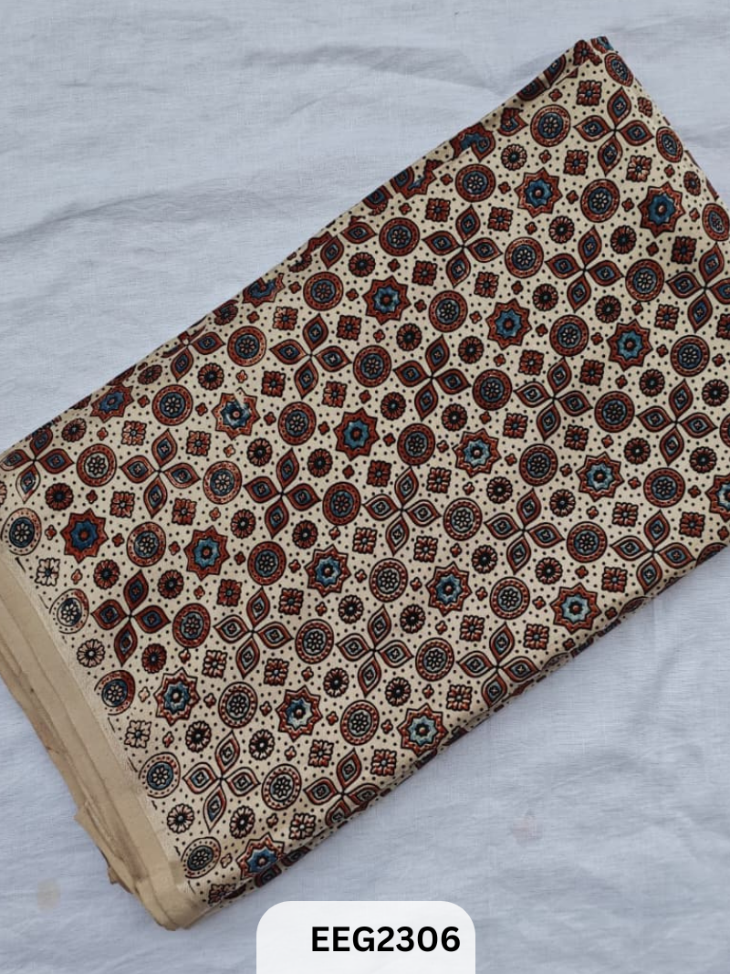 MASHRU AJRAKH FABRIC  PRINT-1 MTR