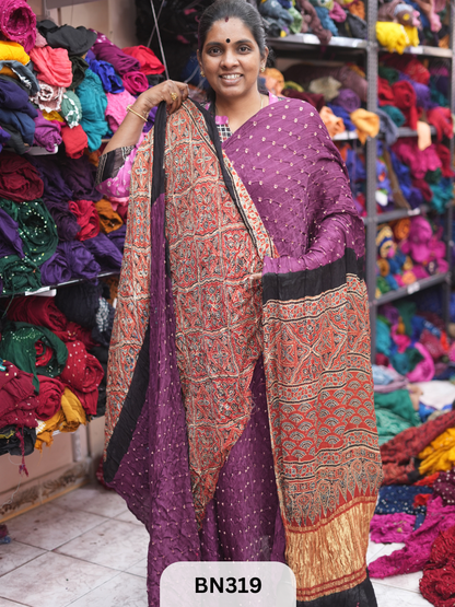 MODAL GAJI - AJRAKH BANDHINI SAREE