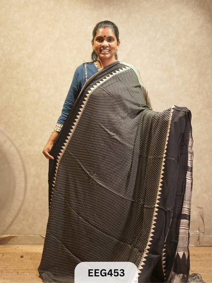 AJRAKH MODAL SAREE- RETRO