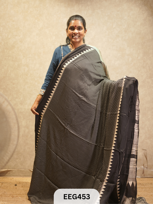 AJRAKH MODAL SAREE- RETRO