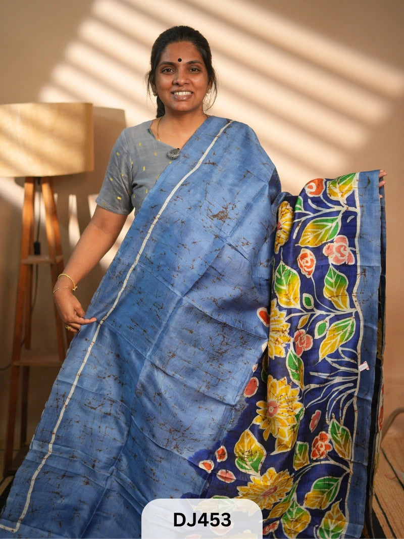 MURSHIDABAD SILK SAREE HAND PAINTED
