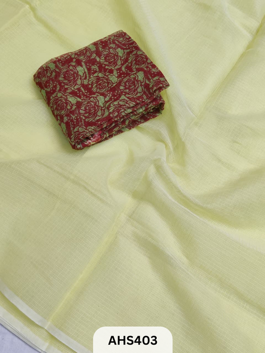 KOTA SOFT COTTON SAREE  DIGITAL PRINT BLOUSE