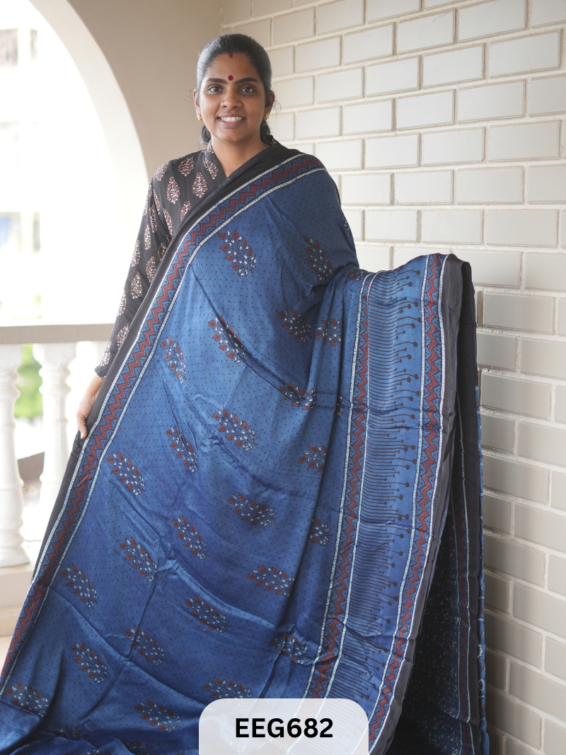 AJRAKH MODAL SAREE - JACKPOT