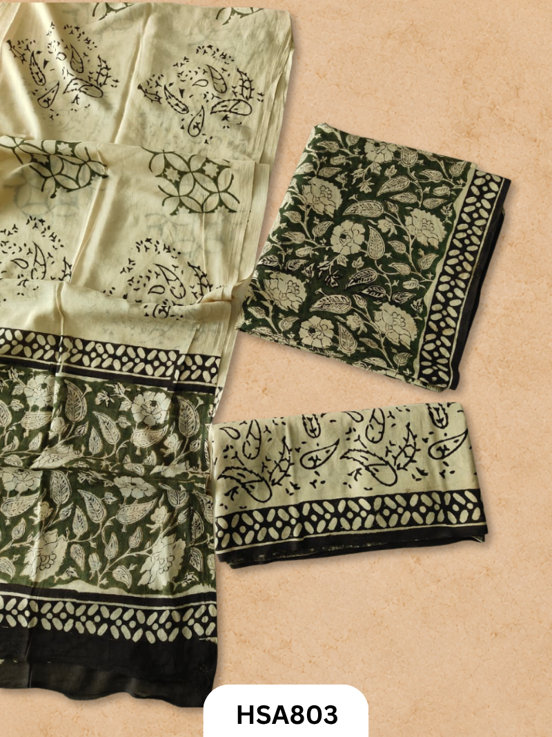 Exclusive Bagru Handblock Print Salwar Suit 3pcs