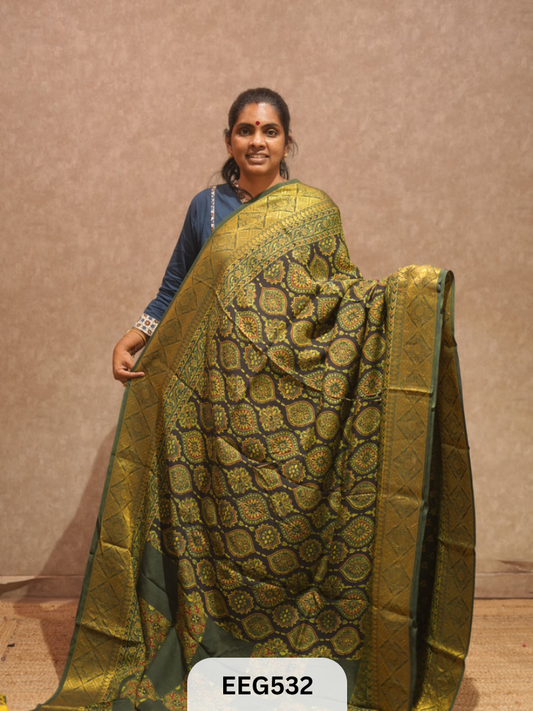 AJRAKH DOLA SILK SAREE