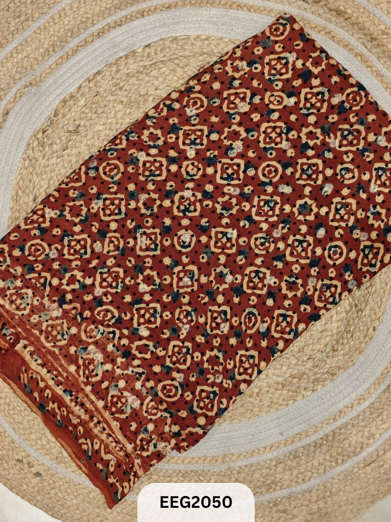 DOLA SILK AJRAKH FABRIC-1MTR