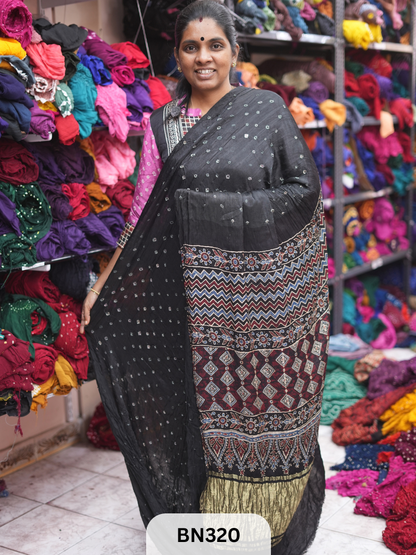MODAL GAJI - AJRAKH BANDHINI SAREE