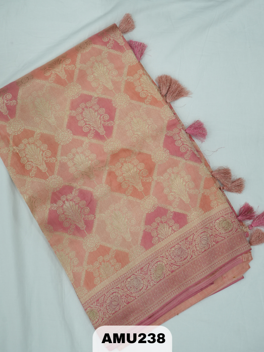 BANARAS RUSSIAN SILK SAREE WITH PRINTED