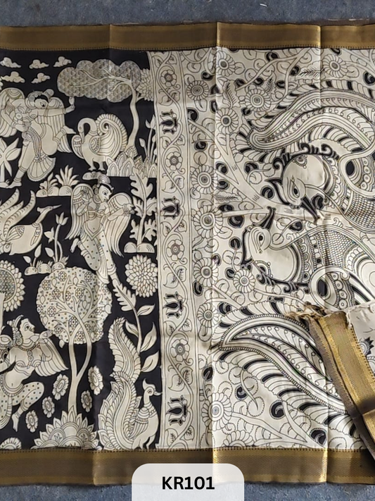 PURE NATURAL KALAMKARI CHENNURI SILK