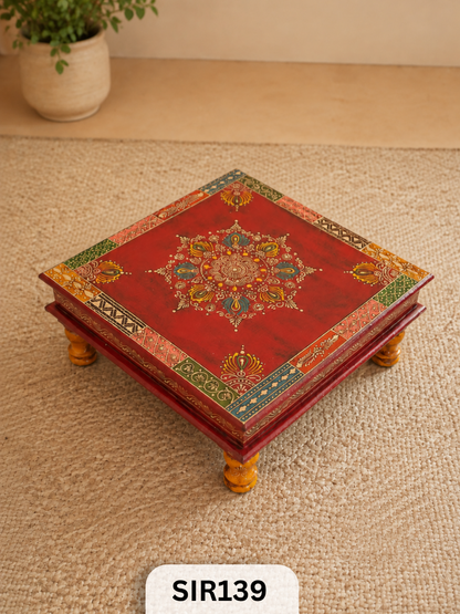 Jodhpur Wooden Pooja Stool | W:16 In H:6 In L:16 In
