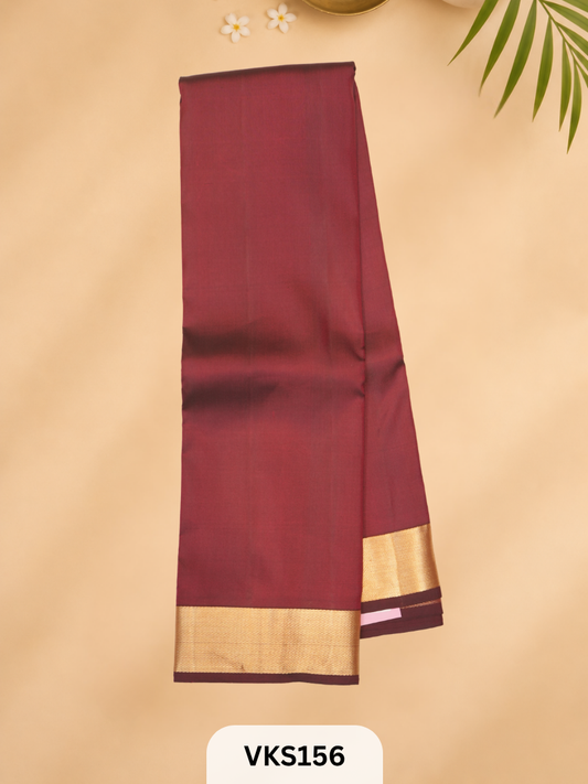 PURE KANCHIPURAM PLAIN SOFT SILK SAREE