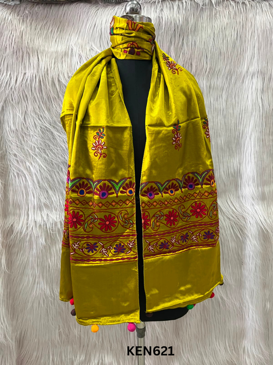 MUSHRU HAND AARI WORK STOLE