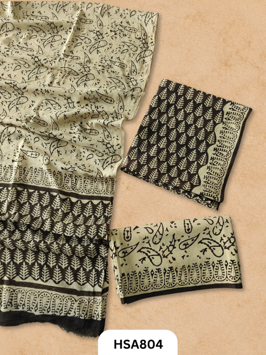 Exclusive Bagru Handblock Print Salwar Suit 3pcs