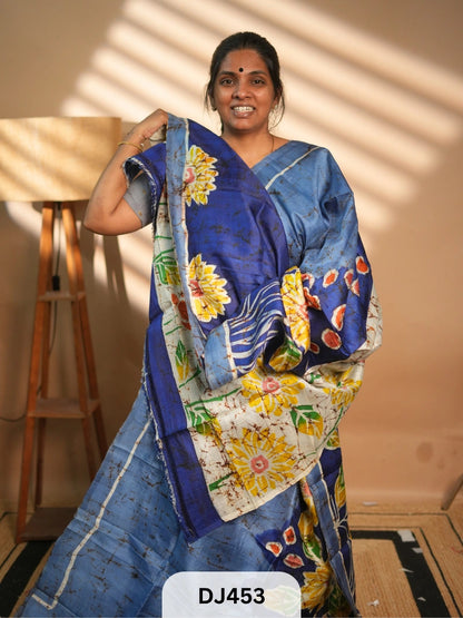 MURSHIDABAD SILK SAREE HAND PAINTED