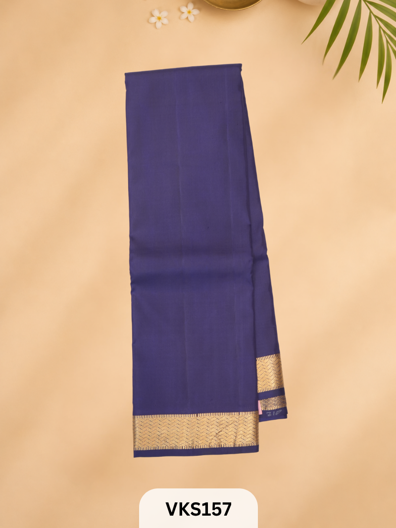 PURE KANCHIPURAM PLAIN SOFT SILK SAREE