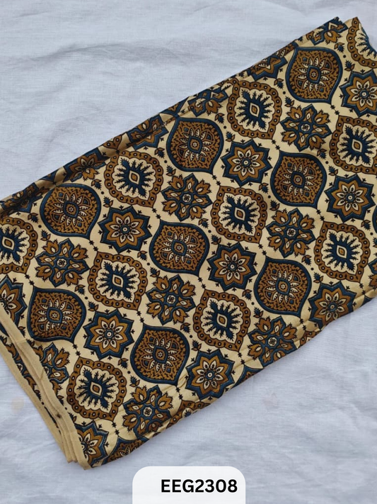 MASHRU AJRAKH FABRIC  PRINT-1 MTR