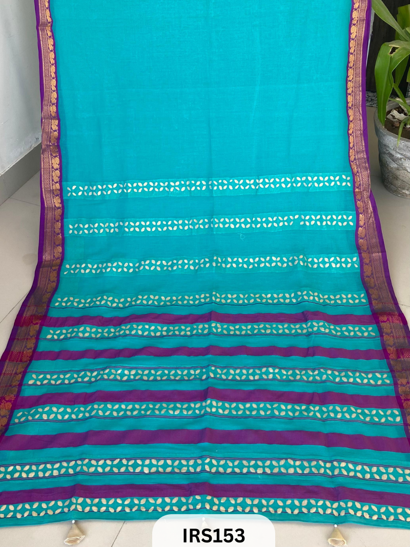 MANGALGIRI HANDLOOM WITH BARMER APPLIQUE WORK SAREE