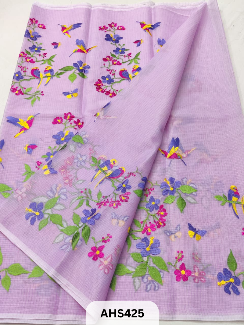 COTTON KOTA EMBROIDERY WORK SAREE WITH BLOUSE - PRE BOOKING 25DAYS