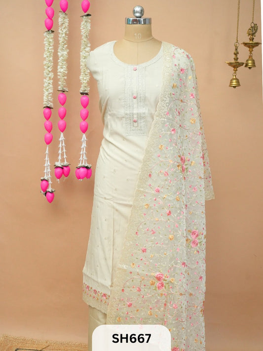 Elegant salwar suit with Organza Embroidered Dupatta
