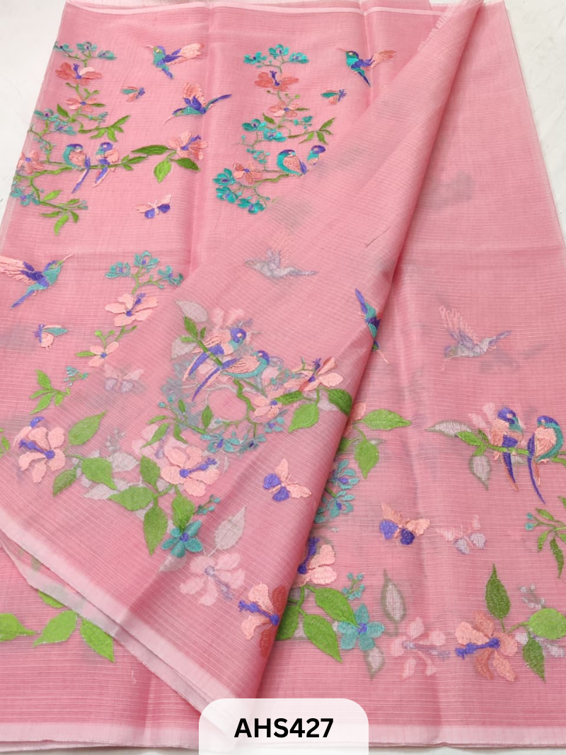 COTTON KOTA EMBROIDERY WORK SAREE WITH BLOUSE - PRE BOOKING 25DAYS