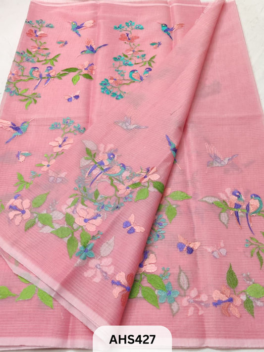COTTON KOTA EMBROIDERY WORK SAREE WITH BLOUSE - PRE BOOKING 25DAYS