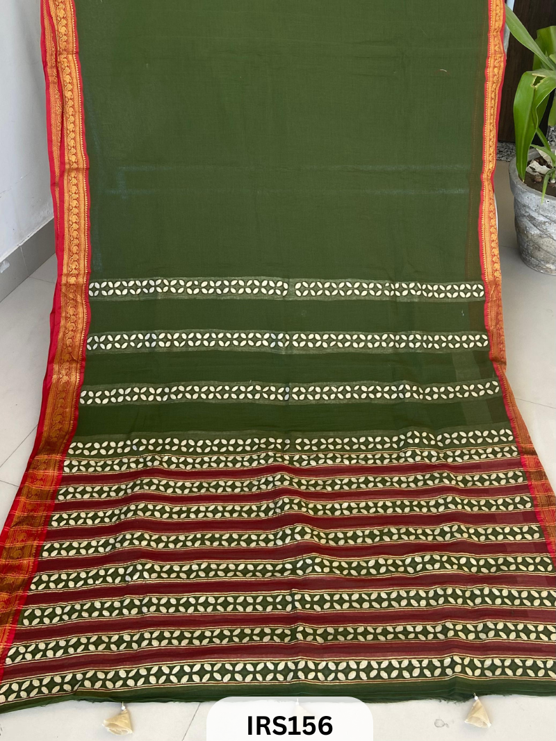 MANGALGIRI HANDLOOM WITH BARMER APPLIQUE WORK SAREE