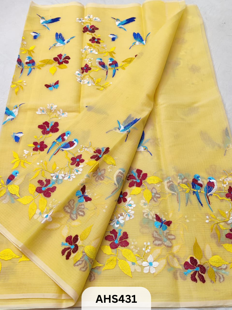 COTTON KOTA EMBROIDERY WORK SAREE WITH BLOUSE - PRE BOOKING 25DAYS