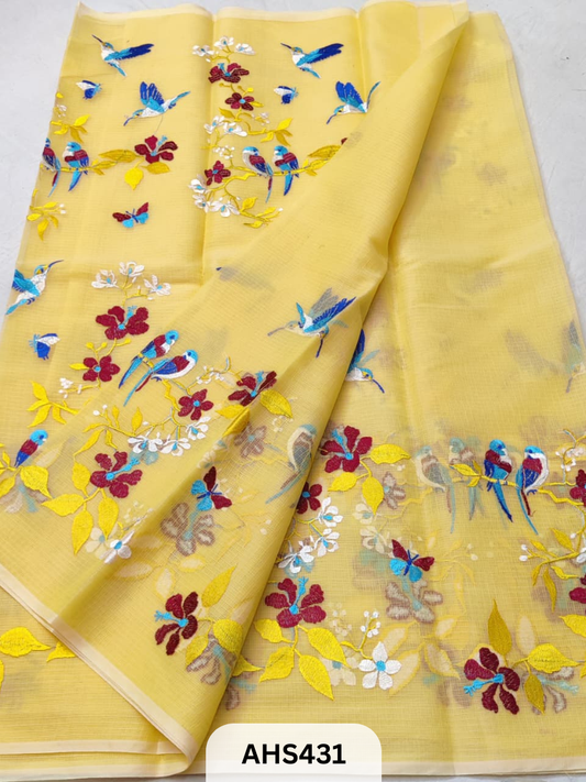 COTTON KOTA EMBROIDERY WORK SAREE WITH BLOUSE - PRE BOOKING 25DAYS