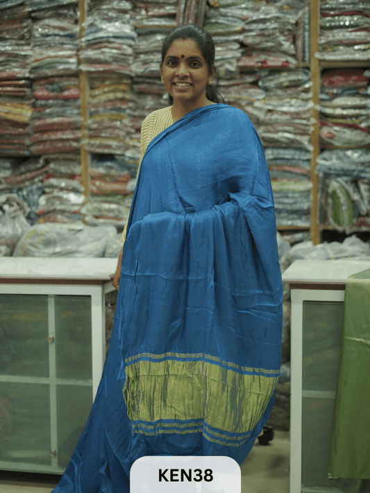 PLAIN MODAL SILK SAREE WITH LAGDI PATTA