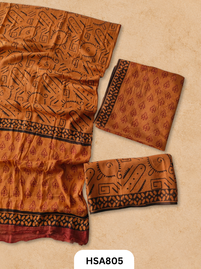 Exclusive Bagru Handblock Print Salwar Suit 3pcs