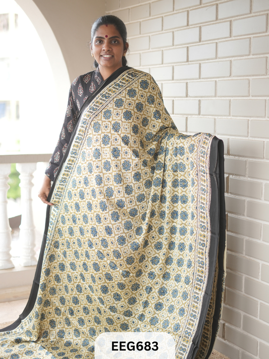 AJRAKH MODAL SAREE - JACKPOT