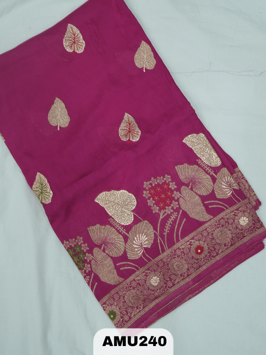 BANARAS RUSSIAN SILK SAREE WITH PRINTED