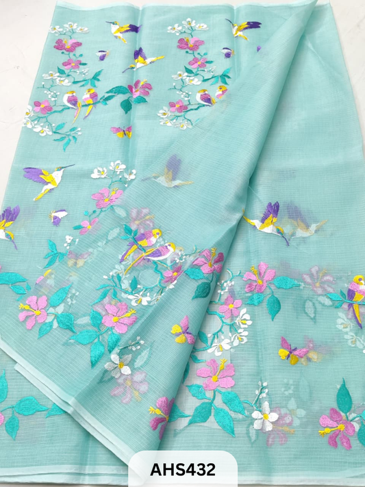 COTTON KOTA EMBROIDERY WORK SAREE WITH BLOUSE - PRE BOOKING 25DAYS