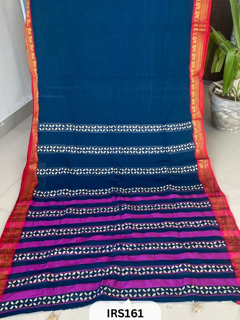 MANGALGIRI HANDLOOM WITH BARMER APPLIQUE WORK SAREE