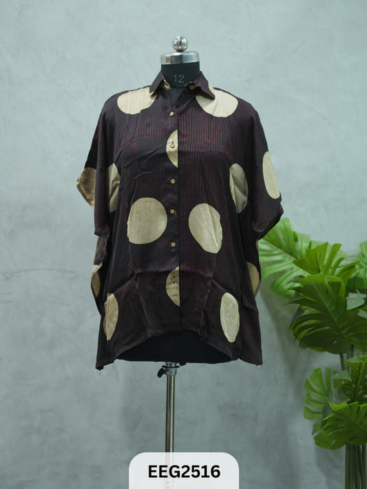 WOMEN MODAL AJRAKH PRINT KHAFTAN SHIRT