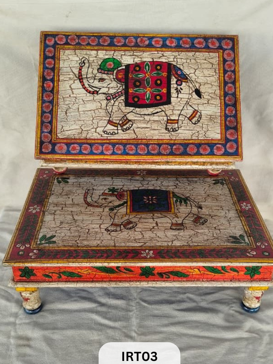 Jodhpur Collectives Wooden Manai Pair (Pooja Chowki)