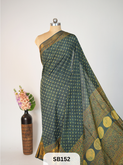 CHENNURI SILK WITH KANCHI BORDER