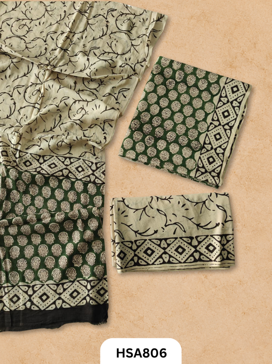 Exclusive Bagru Handblock Print Salwar Suit 3pcs