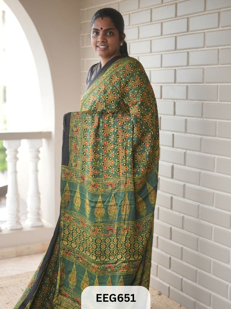 AJRAKH MODAL SAREE - JACKPOT